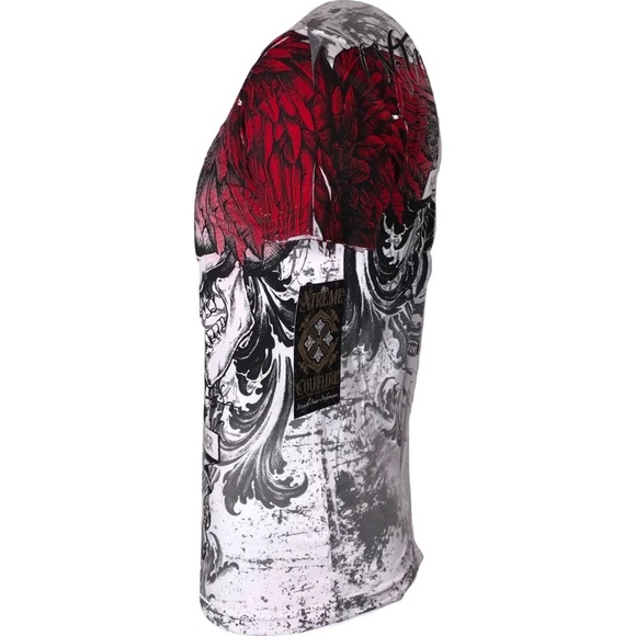XTREME COUTURE by AFFLICTION Men's T-Shirt CARNIVORE Skulls Biker MMA - Picture 5 of 8